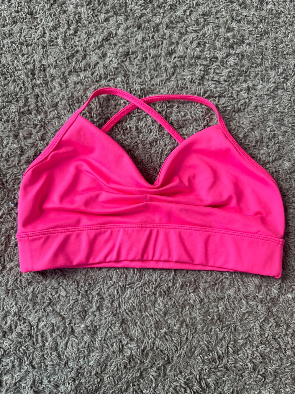 Women's Neon Pink Strappy Cross-Back Crop Top